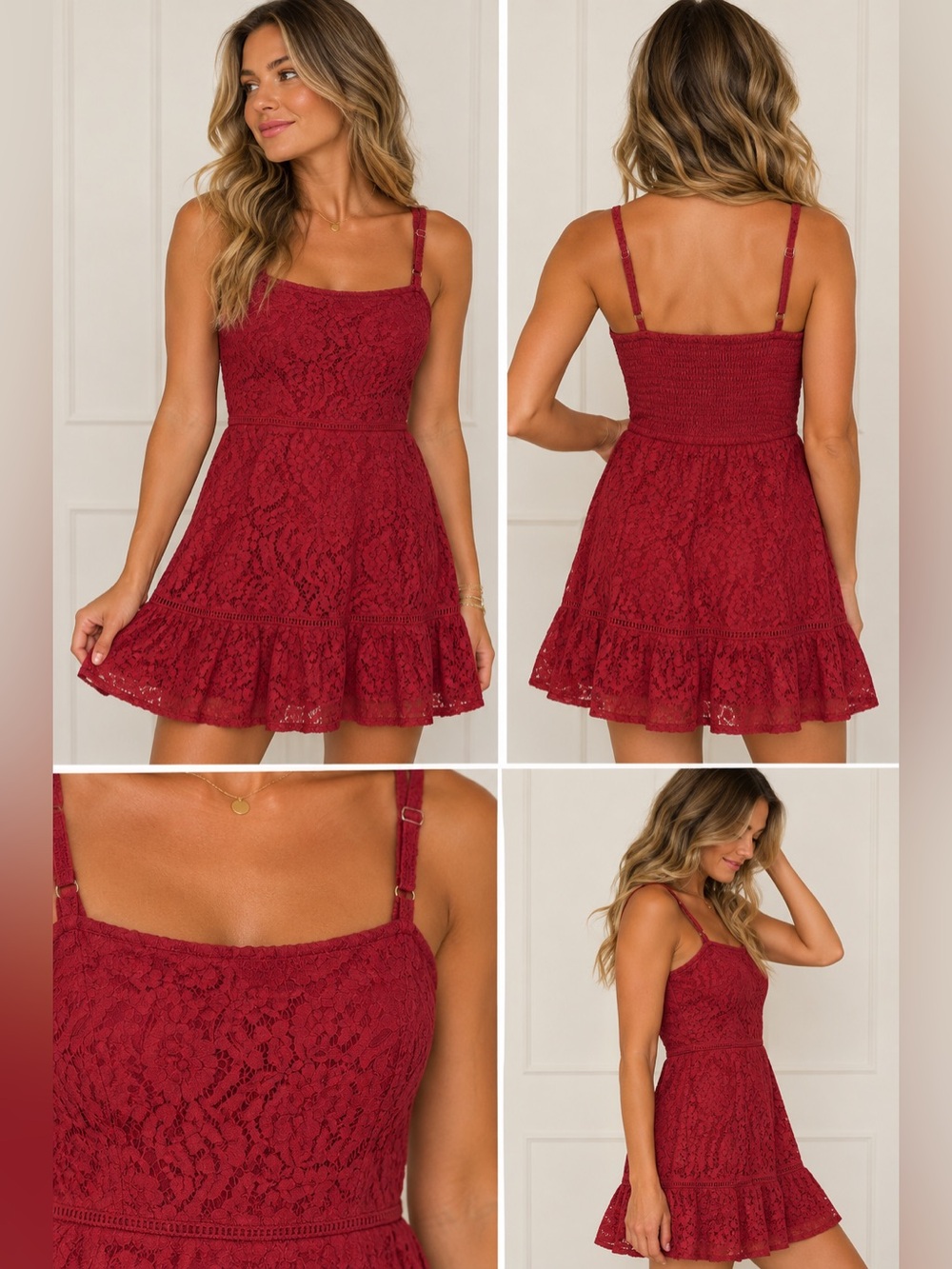 Beyond the Radar Boot Barn Dress Lace Ruffle Mini Dress